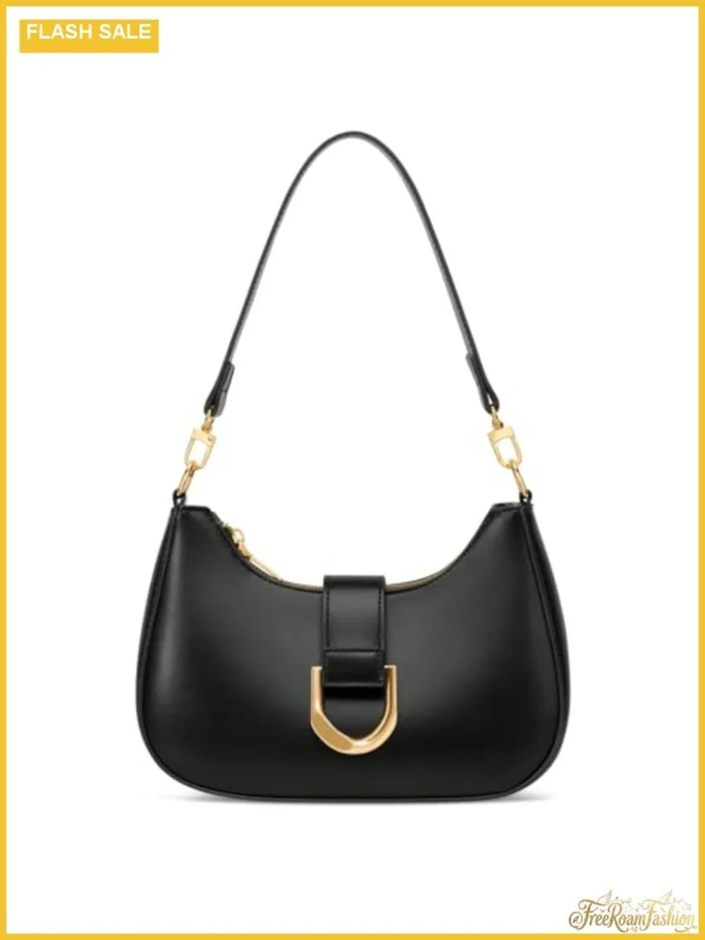 Trendy Everyday Crescent Shoulder Bag with Chain Strap Faux Leather
